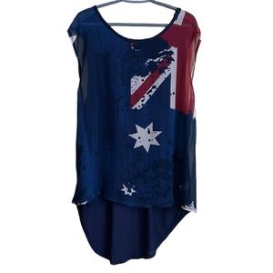 G 21 women’s tunic British Flag size XXL sheer‎ navy red white